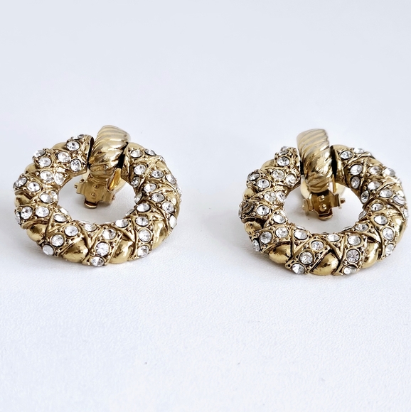 Yves Saint Laurent Gold-plated Crystal Earrings - Picture 2 of 6